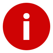 Icon mit Informationssymbol in rot